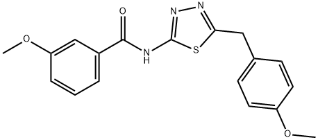 3-methoxy-N-[5-(4-methoxybenzyl)-1,3,4-thiadiazol-2-yl]benzamide,510735-92-9,结构式
