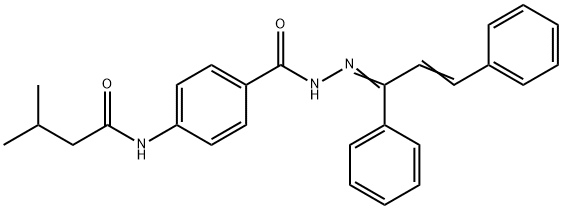 N-(4-{[2-(1,3-diphenyl-2-propen-1-ylidene)hydrazino]carbonyl}phenyl)-3-methylbutanamide|