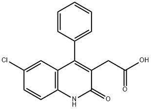 2-(6-氯-2-氧代-4-苯基-1,2-二氢喹啉-3-基)乙酸 结构式