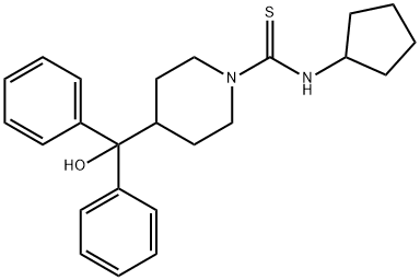 N-cyclopentyl-4-[hydroxy(diphenyl)methyl]piperidine-1-carbothioamide Structure