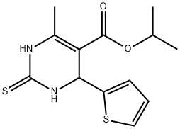 isopropyl 6-methyl-4-(thiophen-2-yl)-2-thioxo-1,2,3,4-tetrahydropyrimidine-5-carboxylate 化学構造式