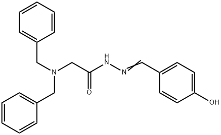 (E)-2-(dibenzylamino)-N'-(4-hydroxybenzylidene)acetohydrazide 化学構造式