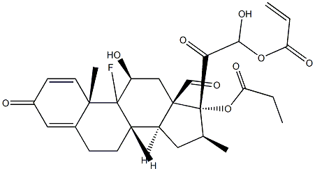 (E)-9-氟-11BETA,20-二羟基-16BETA-甲基-3-氧代孕甾烷-1,4,17(20)-三烯-21-醛, 52647-07-1, 结构式