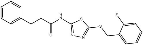 N-{5-[(2-fluorobenzyl)sulfanyl]-1,3,4-thiadiazol-2-yl}-3-phenylpropanamide Struktur