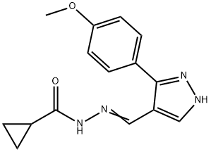 (Z)-N'-((3-(4-methoxyphenyl)-1H-pyrazol-4-yl)methylene)cyclopropanecarbohydrazide Structure