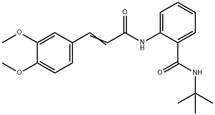 N-tert-butyl-2-{[(2E)-3-(3,4-dimethoxyphenyl)prop-2-enoyl]amino}benzamide Structure