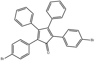 2,5-bis(4-bromophenyl)-3,4-diphenylcyclopenta-2,4-dien-1-one Struktur