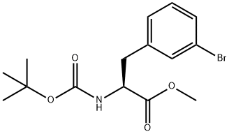 (S)-methyl 3-(3-bromophenyl)-2-((tert-butoxycarbonyl)amino)propanoate, 546115-43-9, 结构式