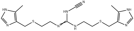 2-cyano-1,3-bis(2-(((5-methyl-1H-imidazol-4-yl)methyl)thio)ethyl)guanidine 化学構造式