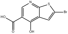 2-bromo-4-hydroxythieno[2,3-b]pyridine-5-carboxylic acid 化学構造式