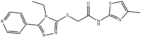 2-{[4-ethyl-5-(pyridin-4-yl)-4H-1,2,4-triazol-3-yl]sulfanyl}-N-(4-methyl-1,3-thiazol-2-yl)acetamide Structure
