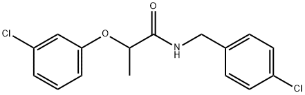 N-(4-chlorobenzyl)-2-(3-chlorophenoxy)propanamide,557775-70-9,结构式