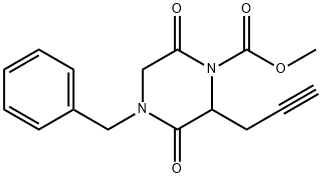 Methyl 4-benzyl-3,6-dioxo-2-(prop-2-yn-1-yl)piperazine-1-carboxylate Structure