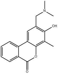 2-[(dimethylammonio)methyl]-4-methyl-6-oxo-6H-benzo[c]chromen-3-olate Structure