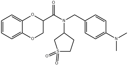 N-[4-(dimethylamino)benzyl]-N-(1,1-dioxidotetrahydrothiophen-3-yl)-2,3-dihydro-1,4-benzodioxine-2-carboxamide,573949-93-6,结构式