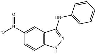 5-Nitro-N-phenyl-1H-indazol-3-amine 化学構造式