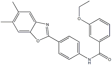 N-[4-(5,6-dimethyl-1,3-benzoxazol-2-yl)phenyl]-3-ethoxybenzamide 化学構造式