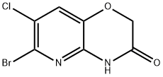 6-bromo-7-chloro-2H-pyrido[3,2-b][1,4]oxazin-3(4H)-one 化学構造式
