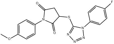 3-{[1-(4-fluorophenyl)-1H-tetrazol-5-yl]sulfanyl}-1-(4-methoxyphenyl)pyrrolidine-2,5-dione Struktur