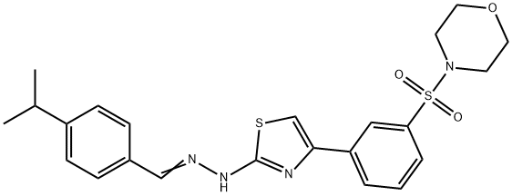 4-{[3-(2-{(2E)-2-[4-(propan-2-yl)benzylidene]hydrazinyl}-1,3-thiazol-4-yl)phenyl]sulfonyl}morpholine 结构式