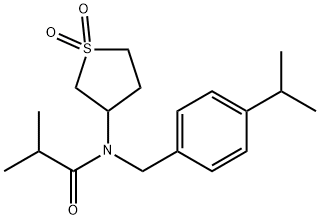 N-(1,1-dioxidotetrahydrothiophen-3-yl)-2-methyl-N-[4-(propan-2-yl)benzyl]propanamide,577769-29-0,结构式