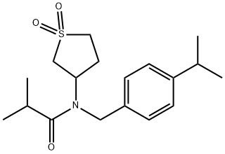 N-(1,1-dioxidotetrahydrothiophen-3-yl)-2-methyl-N-[4-(propan-2-yl)benzyl]propanamide Structure