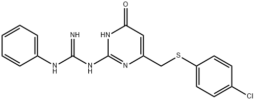 1-(6-{[(4-chlorophenyl)sulfanyl]methyl}-4-oxo-1,4-dihydropyrimidin-2-yl)-3-phenylguanidine,577987-90-7,结构式