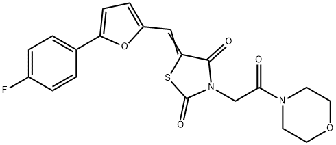 (5Z)-5-{[5-(4-fluorophenyl)furan-2-yl]methylidene}-3-[2-(morpholin-4-yl)-2-oxoethyl]-1,3-thiazolidine-2,4-dione Structure