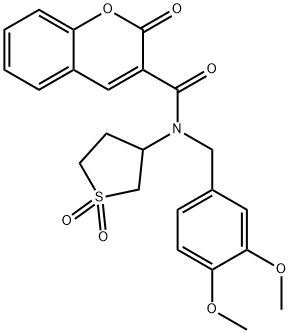 N-(3,4-dimethoxybenzyl)-N-(1,1-dioxidotetrahydrothiophen-3-yl)-2-oxo-2H-chromene-3-carboxamide Struktur