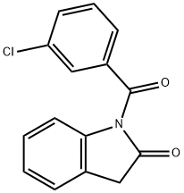 1-(3-Chlorobenzoyl)indolin-2-one 结构式