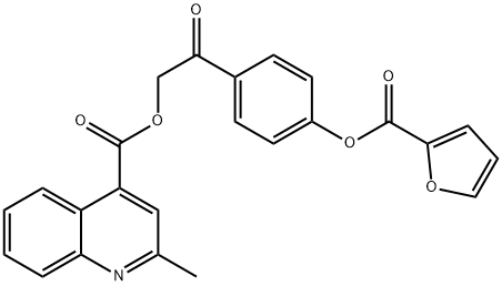 2-[4-(2-furoyloxy)phenyl]-2-oxoethyl 2-methyl-4-quinolinecarboxylate Structure