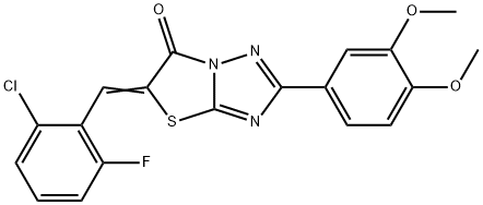 (5Z)-5-(2-chloro-6-fluorobenzylidene)-2-(3,4-dimethoxyphenyl)[1,3]thiazolo[3,2-b][1,2,4]triazol-6(5H)-one Structure