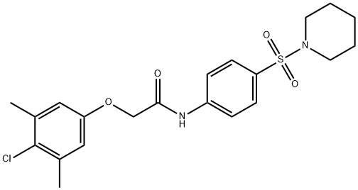 2-(4-chloro-3,5-dimethylphenoxy)-N-[4-(piperidin-1-ylsulfonyl)phenyl]acetamide Structure