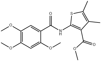 methyl 4,5-dimethyl-2-(2,4,5-trimethoxybenzamido)thiophene-3-carboxylate Structure