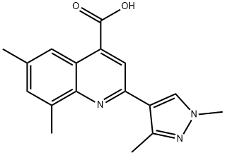 2-(1,3-dimethyl-1H-pyrazol-4-yl)-6,8-dimethylquinoline-4-carboxylic acid Struktur