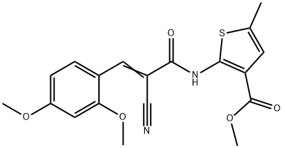 (E)-methyl 2-(2-cyano-3-(2,4-dimethoxyphenyl)acrylamido)-5-methylthiophene-3-carboxylate Structure