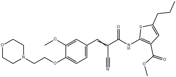 (E)-methyl 2-(2-cyano-3-(3-methoxy-4-(2-morpholinoethoxy)phenyl)acrylamido)-5-propylthiophene-3-carboxylate Structure