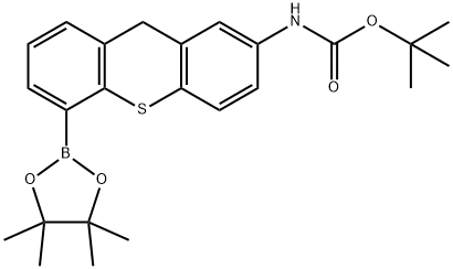 tert-butyl 5-(4,4,5,5-tetramethyl-1,3,2-dioxaborolan-2-yl)-9H-thioxanthen-2-ylcarbamate Structure