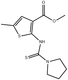 methyl 5-methyl-2-(pyrrolidine-1-carbothioamido)thiophene-3-carboxylate Structure