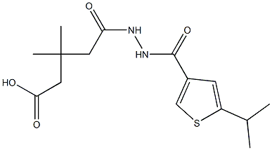 5-(2-(5-isopropylthiophene-3-carbonyl)hydrazinyl)-3,3-dimethyl-5-oxopentanoic acid Structure