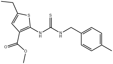 methyl 5-ethyl-2-(3-(4-methylbenzyl)thioureido)thiophene-3-carboxylate Structure