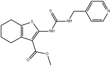 methyl 2-(3-(pyridin-4-ylmethyl)thioureido)-4,5,6,7-tetrahydrobenzo[b]thiophene-3-carboxylate 结构式