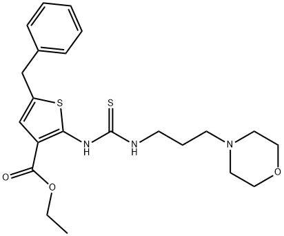 ethyl 5-benzyl-2-(3-(3-morpholinopropyl)thioureido)thiophene-3-carboxylate 结构式