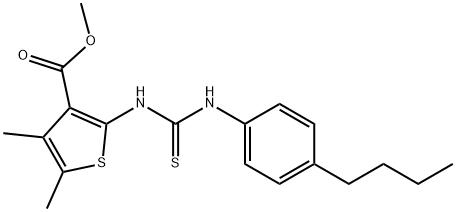 methyl 2-(3-(4-butylphenyl)thioureido)-4,5-dimethylthiophene-3-carboxylate Structure