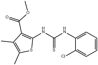 methyl 2-(3-(2-chlorophenyl)thioureido)-4,5-dimethylthiophene-3-carboxylate 化学構造式