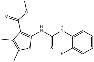 methyl 2-(3-(2-fluorophenyl)thioureido)-4,5-dimethylthiophene-3-carboxylate Structure