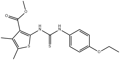 methyl 2-(3-(4-ethoxyphenyl)thioureido)-4,5-dimethylthiophene-3-carboxylate,588711-14-2,结构式