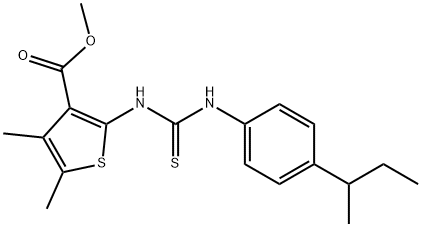 methyl 2-(3-(4-(sec-butyl)phenyl)thioureido)-4,5-dimethylthiophene-3-carboxylate Structure