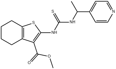 methyl 2-(3-(1-(pyridin-4-yl)ethyl)thioureido)-4,5,6,7-tetrahydrobenzo[b]thiophene-3-carboxylate,588711-26-6,结构式