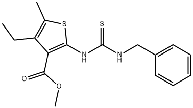 methyl 2-(3-benzylthioureido)-4-ethyl-5-methylthiophene-3-carboxylate Structure